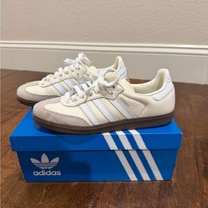 Adidas Samba OG Sambas Cream and Gray Snake-skin Print Sneakers